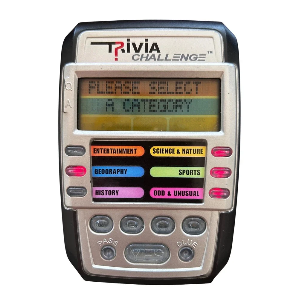 Vintage Trivia Challenge Handheld Electronic Game Plastic OS Retro Tested Works
